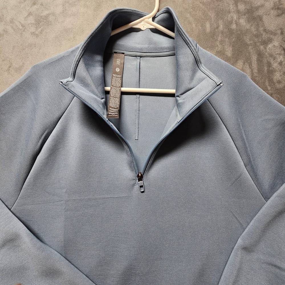 Lululemon Smooth Spacer Quarter‎ Zip Steel Blue Men's XXL LM3GN0S Pullover NEW